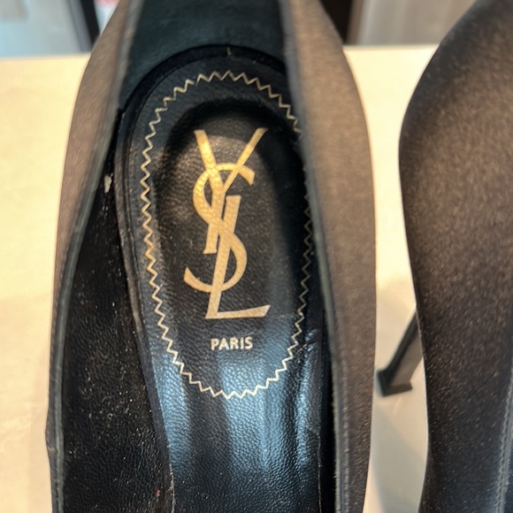 YSL Black Satin platform heels - Picture 7 of 8